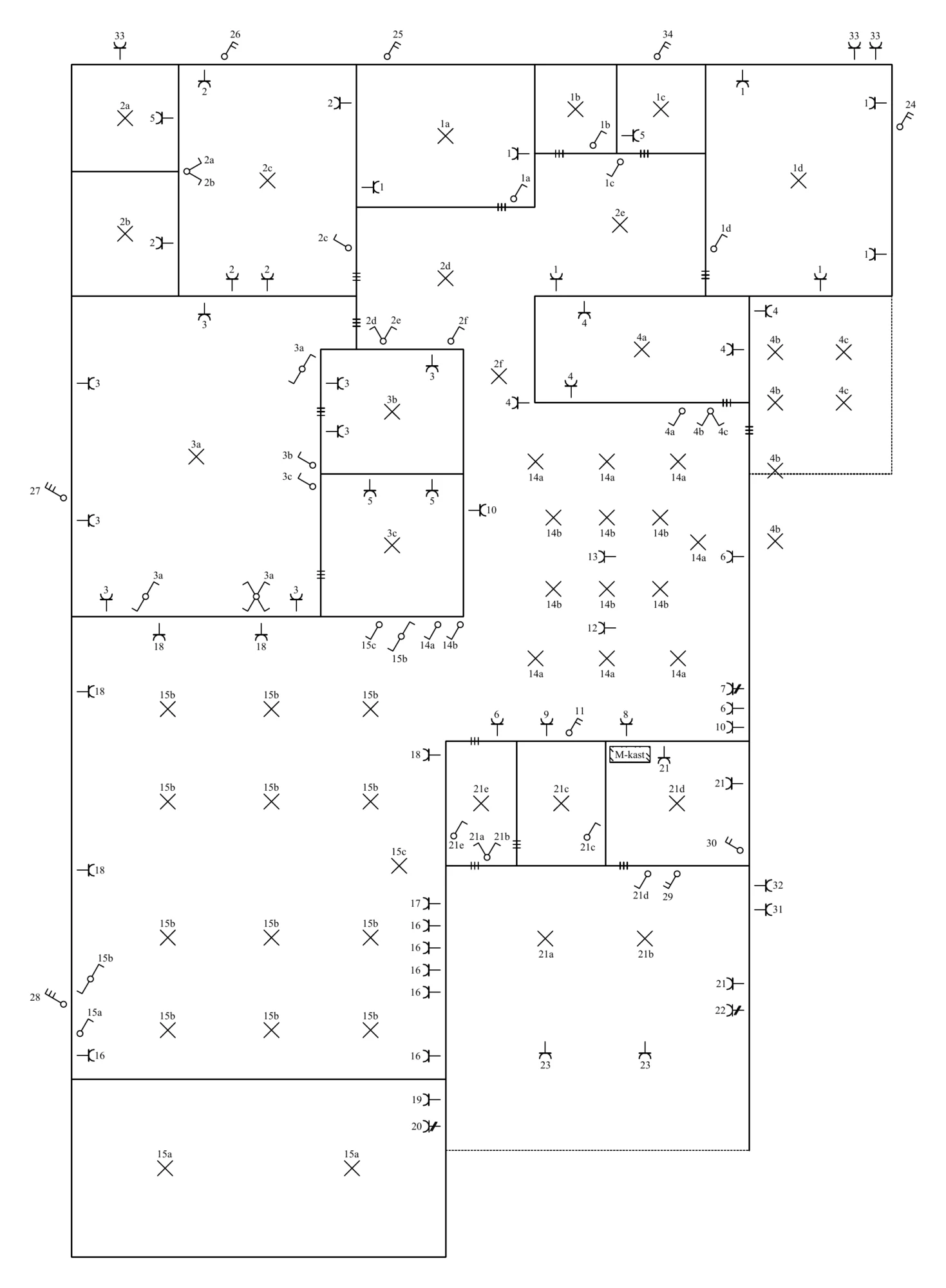 Plattegrond uit een installatieontwerp van CETO
